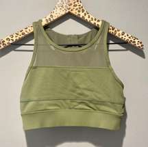 ZYIA ACTIVE | All Star One More Rep Racerback Zipper Green Mesh High Neck Bra