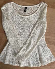 Lace Peplum Top