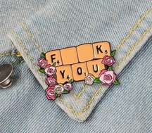 Add a Pop of Color to Your Outfit with this Pink Flower Enamel Pin Brooch‎