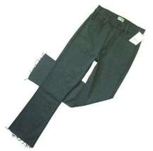 NWT Mother Hustler Ankle Fray in Black Forest Green High Rise Boot Crop Jeans 28