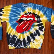 Urban Outfitters UO THE ROLLING STONES TIE DYE CREWNECK SZ S