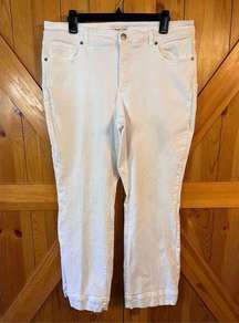 Coldwater Creek White Jeans Womens 14 Stretch Denim Straight Leg (2804)