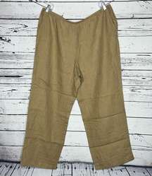J. Jill Love Linen Women’s NWT Size 2X Wheat Tan 100% Linen Pull-On Pants