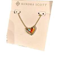 Kendra Scott Ari Heart Dichromatic Necklace 14k Gold Plated. 17 - 20” NWT $60