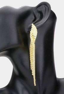 NWT Christina Collection long CZ twisted fringe. Waterfall earrings.