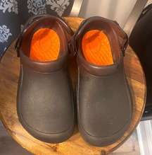 Black croc clogs 9