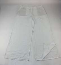 TALL J. Jill White Linen Wide Leg Split Hem Lounge Pant XLT New