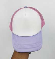 White And Pink Trucker Hat For Patches OS