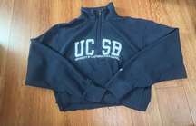 UCSB WOMENS 1/4 ZIP CROP RAW  BY BLUE 84