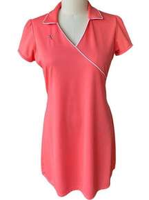 LADY HAGEN Coral Golf Tennis Activewear Dress with Pocket ~ Womens Size MEDIUM