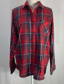 Denim & Supply Ralph Lauren Boyfriend Fit Red Plaid Button Down Flannel …