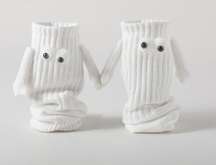 Holding Hands Socks,Hand in Hand Socks Magnetic Hand Hold Socks 3D Doll Socks