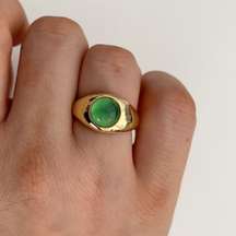Green Stone Signet Ring