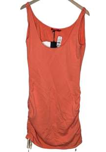 coral orange terry cloth cover up cinched dress size XL