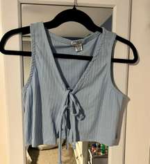 Blue Tie Crop Top