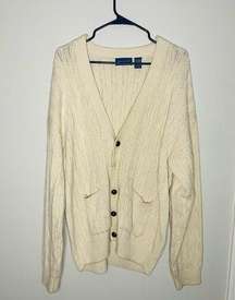 Vintage 80s Towncraft Acrylic Slouchy Cabled Oversized Cardigan Grande Size XL