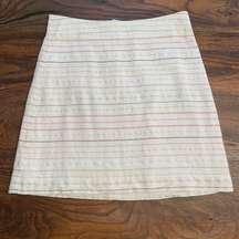 Women’s LOFT Pink and White Striped Stripes Skirt Size 4