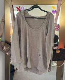 banana republic tan/gray scoop neck hoodie