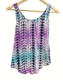 Lovers + Friends Purple Tie-Dye Sleeveless Cut Out Tank Top Size XS