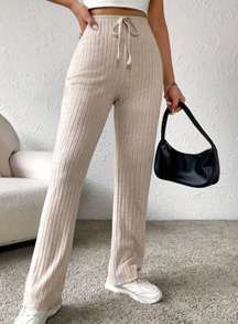 Tan Ribbed s Sweatpants