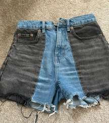 multi denim shorts