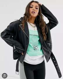 Missguided Oversized Leather Jacket NO BELT