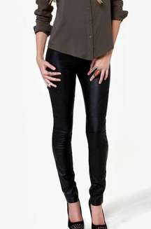 Minkpink Rory Biker Faux Leather Moto Pants Black Medium