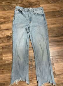 Zara Distressed Bottom Jeans