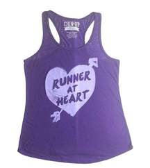 CHIN UP Women's Purple Runner at Heart Racerback Tank Top