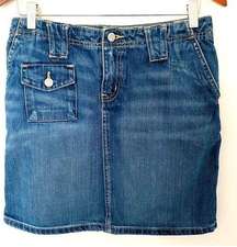 Vintage Y2K Polo Ralph Lauren Carolyn Cotton Blue Jeans Denim Mini Skirt Sz 6