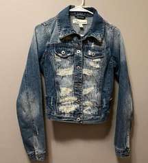 Vintage Havana‎ Distressed Denim Jacket size small