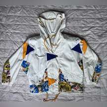 Vintage Mulberry Street White w/ Nautical Patchwork Details Windbreaker - Medium