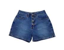 Vintage Denim Button-Fly Shorts