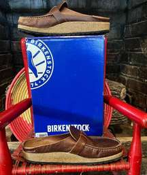 natural leather "buckley" clog (with box)