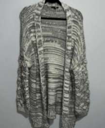 Paper‎ Moon Gray and White Cardigan Size S