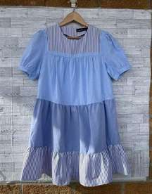 Pomander Place Tuckernuck Quinn Dress Tier Mini Swing Serenity Blue size small