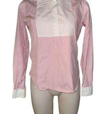 E Tautz Savile Row Top Pink Striped Sz 10