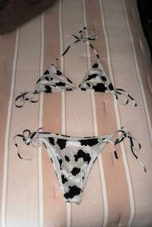 Velvet Cow print Bikini