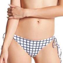 New Tavik Side Tie Bebe Bikini Bottom Full Coverage Grid Print Blue