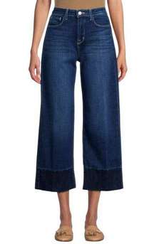 L'agence Whitney Mid Rise Wide Leg Cropped Jean Size 32