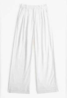 Abercrombie & Fitch Sloane Tailored Linen-Blend Pant, White, Size M, EUC