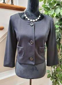 Spiegel Women's Black Polyester Long Sleeve Buttons Front Casual Jackets Size 8
