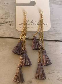 5/$25 Revolve Ettika Tassel Earrings in Gold/Purple