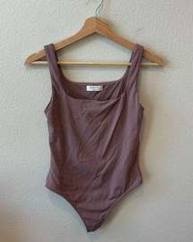 Babaton Aritzia contour square neck tank thong bodysuit in mauve