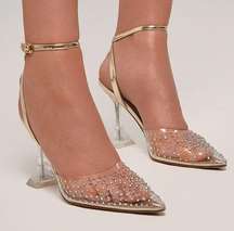 Rhinestone Heels BELLE - TRANSPARENT PVC HEELS