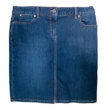 Lightly Acid Washed Petite Blue Jean Skirt