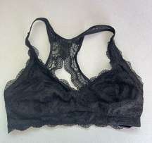 5/$25 felina wireless black lace bra size small