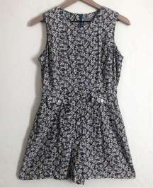 VINTAGE! CAROL ANDERSON PETITES BLUE DAISY FLORAL BUTTON FRONT JUMPSUIT ROMPER