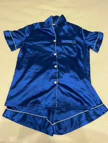 Blue satin pjs