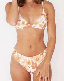 Aurelle Swim X McCall Mitchell White and Orange Floral Bikini